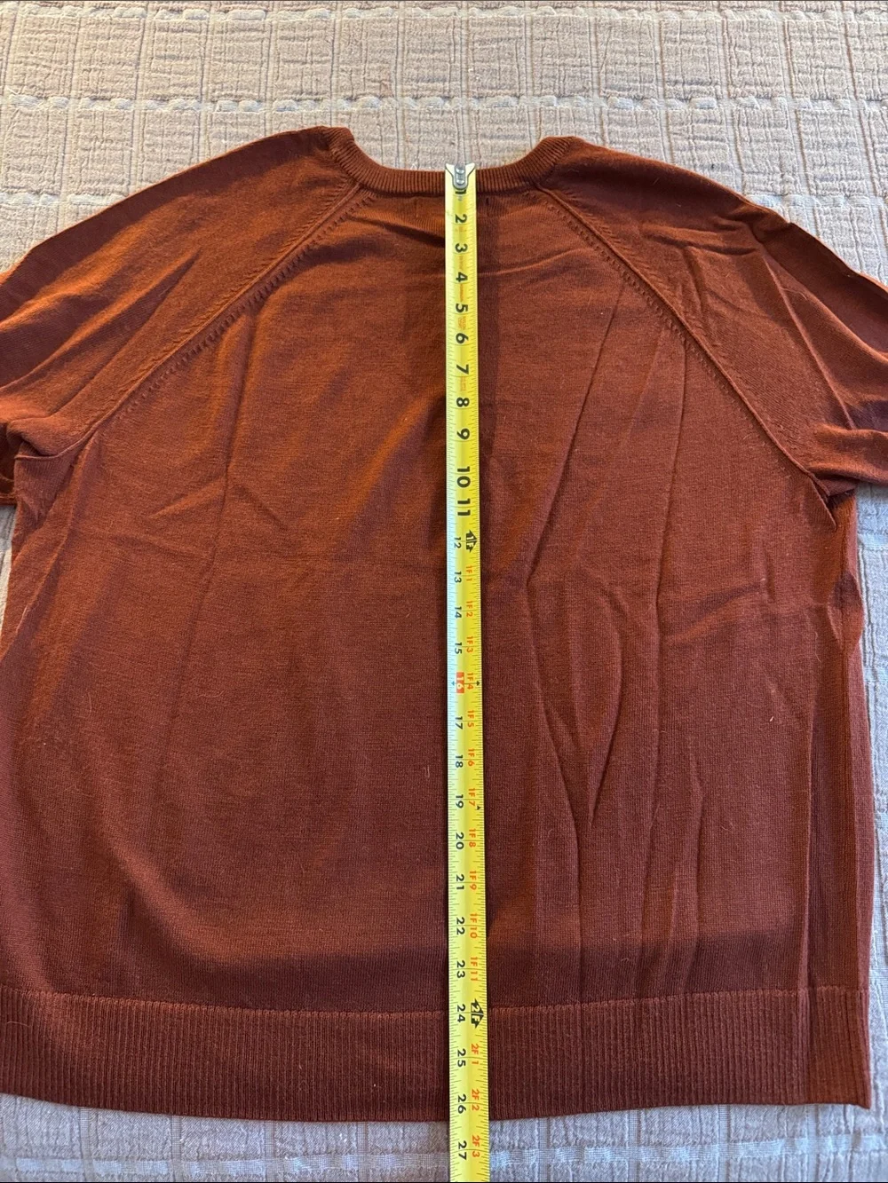 Banana Republic Men's XL 100% Merino Wool Burnt Orange Crewneck Sweater